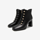 Qianbaidu High Heel Sheepskin Martin Boots Nouveaux bottes courtes de la mode automne et hiver