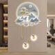 Drawing the modern light luxury entrance of the town, luminous decoration painting, three-dimensional corridor, corridor end LED wall light painting, new Chinese landscape painting, ZP3881 [Fulu Jinshan] Overall size: 80*132cm LED light painting (220V plug-in model + remote control) High-transparent acrylic + UV fine sculpture + three-dimensional physical metal lamp