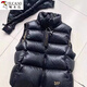 Woodpecker black gold down vest women's short winter new thickened warm vest hooded vest vest jacket trendy black L (120-140Jin Jin equals 0.5 kg)