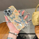鹿途者 DEERWALKins蓝光水钻蝴蝶适用苹果15pro max手机壳iphone13腕带链条11新款12高级感小众14promax网红保护套 蓝光水钻蝴蝶+手链 iPhone 13