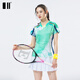 Seite und sogar die Zahl schnell trocknen neuer Badminton-Uniform-Frauenanzug Herren-Tennis-Uniform-Sportrockhosen Frühling und Sommer kurzärmelig Jersey Atmungsaktives roter Männeranzug C111075+12241 3XL
