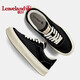Maple Leaf (leaveland) men's shoes for summer new products, comfortable and breathable canvas shoes for men, simple and versatile thick sole heightened outdoor casual shoes for men, black (leather shoe size) 42