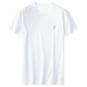 PRIDEME light luxury summer thin ice silk ice silk short-sleeved white t-shirt men's slim convex glue bear round neck half-sleeved men's top JJLP23240-white XL