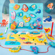Children's wooden double-sided multi-functional matching board, rope drawing board, children's fishing string jewelry toy, marine biological model
