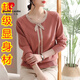 Pier Cardin, jeune mère, robe Tempérament Shirt Tript Spring and Automn Sweater Automne Base Buthirt Nouveau haut à manches longues lâches TT698 # Bourgogne M 95-105Jin [Jin est égal à 0,5 kg]
