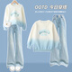 Yoyo One (Yoyo One) Girls Anzugsanzug Frühlings- und Herbst -Kinder -neue Herbstkleidung modische Sweatshirt Frühling und Herbst große Kinder Jeans 12 Jahre alt 4882 White + 13131 Blau [Frühlings- und Herbststil] 150