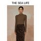 The Sea Life ouhai Life Sweater Femmes 24 Nouveau produit d'hiver Casual Casual Warm confortable Lumière et Pull en tricot éco-apparié A13066 MOSS GREEN S
