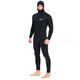 Swimming speed (Yon sub) YON SUB wetsuit one-piece thickened hooded wetsuit snorkeling suit 5mm winter swimming thermal suit cold-proof surfing suit black 5MM thickness L