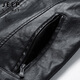 Jeep Spirit Jeep Leather Veste pour hommes Spring and Automn Stand Collar Business Locomotive Men's Clothes Black 2xl