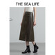 THE SEA LIFE Skirt Women's Ouhai Lifestyle Exquisite Skirt Women's Spring and Autumn Leather Skirt D12353 Chestnut L