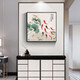 Xiaolulin Chinese style Jiuyu drawing decoration painting restaurant painting study office tea room hanging painting entrance entrance cabinet living room mural 15911 surplus year after year fabric painting 40*40 black frame (gold frame requires note