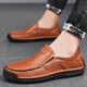 Región occidental Camel Camel de cuero genuino de cuero de cuero de gran tamaño British Perfect Daddy zapatos de papá amarillo [9916 Four Seasons] 38