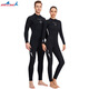 DIVE&SAIL New 3MM Diving Suit Women's One-piece Long Sleeve Thickened Warm Couple Wet Suit Men's Snorkeling Surfing Jellyfish Swimsuit Men's Black 2XL