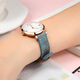 Fannu adaptiert an Casio Sheen Series Uhrengurt für Frauen She-4540/4539/1391/4048 Tie-Dye-Retro-Denim-Leder-Lederband 14mm (E46) Hellblau- (K7) Gold Butterfly Schnalle 14mm