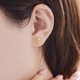 Safir gold earrings for women pure gold 999.9 cute fox earrings ear hook earrings about 1.55 grams