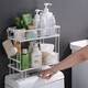 LeCali toilet rack above the toilet bathroom bathroom rack water tank rack without punching toilet paper towel storage rack double-layer white toilet rack