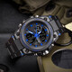 Lu Shizhe Watch Men's Trendy Fashion Junior High School Élèves de Sports Outdoor Electronic Watch imperméable Adolescent lumineux Military Watch 739 Black Bleu