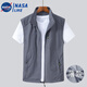 NASALIKE Men's Vest 2025 Summer Casual Breathable Fishing Horse Clip Jacket Young Middle-aged and Elderly Quick-Drying Vest Men's Vest Navy Blue 2XL Recommended 155-170Jin [Jin equals 0.5 kg]