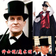 烨白英国绅士帽高帽魔术师帽礼帽魔术师帽子舞台道具男士成人演出帽子 黑色 帽子