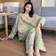 
Jiuhongfei Fat mm pajamas for women in spring and autumn large size pure cotton retro Chinese style floral cotton yarn home clothes plus fat plus 200 Jin [Jin equals 0.5 kg] YZ16802 4XL (130-180 Jin [Jin equals 0.5 kg])