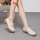 Red Dragonfly Loafers женский весенний весенний стиль нового стиля одно стандартный женский обувь густые каблуки в британском стиле маленькие кожаные туфли женская одиночная обувь WLB14137 Bei White 35
