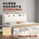 Edith bed solid wood bed 1.8 meters double bed master bedroom king bed simple small apartment rental room soft package single bed storage bed white single bed 1500mm*2000mm
