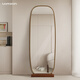 Lemxon full-body mirror floor-standing mirror household with base Internet celebrity bedroom dressing mirror ins style clothing store glass fitting mirror [log wood color base + border] width 45*160cm