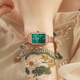 Olis Tank Watch Full Full Automatic Automatic Green Watch Small Imploud Water Square Mechanical Watch Oficial 6624 Belt Green
