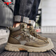 
Bull Family Men's Shoes Spring and Autumn New Handmade Outdoor Non-Slip Martin Boots Men's Casual High-top Leather Shoes Working Boots Men's Khaki [Four Seasons Single Shoes] GN124101279 41 (Sports Shoes Size)