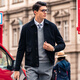 Mr. Cloak Pocket Solid Color Woll Cardigan Spring- und Herbsthorn -Knopf Herrenjacke Strickpullover BT12353 BRACK CODE CLEARANCE Schwarz 2xl (185)