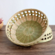 Bamboo woven basket household round basket empty fruit basket steamed bread basket living room creative candy plate bamboo green woven bamboo products tall flower basket three-piece set (large, medium, small)