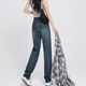 Markyinxiang High Taille Weit-Bein-Hosen modische Jeans für Frauen im Frühjahr und Herbst 2025 Neues kleines, lose Retro-Hosen HN684 Black 2xl (geeignet für 130-145jin [Jin gleich 0,5 kg]))