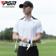 PGM Golfkleidung Herren kurzärmelige Sommersport-T-Shirt Atmungsfreie Löcher Feuchtigkeitsabsorption Revers Polo-Hemd-Kombination YF679-Weiß XL
