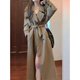 GARNUO Khaki trench coat women's mid-length 2025 early spring and autumn new Korean style small high-end casual coat Khaki M 111-130Jin Jin is equal to 0.5 kg