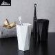 Yuhuaze Nordic simple style diamond-shaped wash cup couple tooth brushing cup plastic fashion creative mouthwash cup water cup (black)