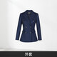 Luo Meng's professional attire, goddess style suit, fashionable suit, formal wear for women, Korean style interview work clothes, spring, autumn and winter thick work clothes, dark blue suit jacket + pants M