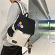 Bonaling -Rucksack für Männer Freizeitreisen für Männer Rucksack für Junior High School und High School College Schüler Schoolbag für Männer große Kapazitätsfahrerbag Großer Cover -Rucksack [Anhänger + Badge] Schwarz und Weiß