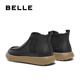 Belle Retro High-Top Casual Kurzstiefel Herren Winter Neue britische ein-Fuß-Chelsea-Stiefel plus Fleece A1677DD4 Pre-Sale Black-Fleece 40 (250 mm)