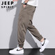 JEEP SPIRIT吉普休闲裤男夏季潮流工装裤子莱赛尔哈伦九分男裤 咖啡色 XL 