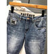 
XiXIEXUAN Summer Thin Internet celebrity denim shorts men's Korean style slim trendy mid-pants versatile casual elastic slimming five-point pants 9902 dark blue 34