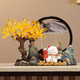 
Yunya’s everything is good for persimmon ornaments in living room wine cabinet quicksand painting high-end desktop ornaments moving gifts. The lucky cat and fortune tree quicksand painting-Cyan Jinshan
