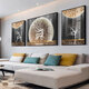 
Little Lulin living room decoration painting black, white and gray style hanging painting sofa background wall mural modern simple western wall abstract elk painting starry sky elk-15827 fabric painting 100*70 on both sides 50*70 black frame