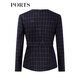 PORTS Autumn and Winter New Women's Waist Elegant Gold Plaid Blazer LM9N035LCF055 Blue Plaid S (4)