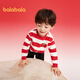 Balabala children's clothing children's sweatshirt girls boys 2025 spring and autumn loose striped velvet top trendy 208125121202
