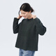 Siqin (Siqin) 2023 Herbst Frauen dunkelgrün 100% Wolle Jacquard Round Hals Pullover Strickpullover B dunkelgrün L
