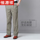 
Hengyuanxiang high-end men's pure cotton double pleated men's casual trousers Daddy's spring and autumn clothes high waist loose middle-aged and elderly pants men (spring and summer style) dark gray 6626-8 36 (waist circumference) 2 feet 8