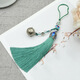 LEMIAO portable ancient style palace bell tassel pendant bag mobile phone chain lanyard pendant key chain lanyard bell tassel style gray tassel bell pendant A28-209