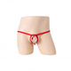 
European and American men's thong, bead chain ring pearl tempting hollow perspective underwear 2 black, single size