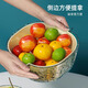 MUYA double-layer drain basket kitchen household fruit and vegetable washing artifact vegetable basket for washing vegetables glacier pattern vegetable basket and vegetable basin