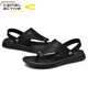 Deutsche Kamel-dynamische Männersandalen für Sommer neue lässige Strandschuhe weiche Sohle Nicht-Schlupf-Sandalen Dual-Purple-Sandalen Clip-In Flip Flopslip 3880 Schwarz (Sportschuhgröße) 39